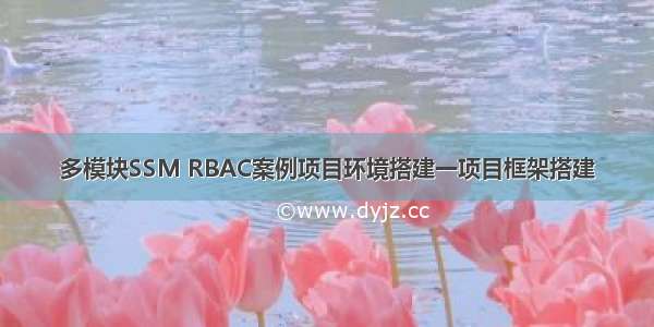 多模块SSM RBAC案例项目环境搭建一项目框架搭建