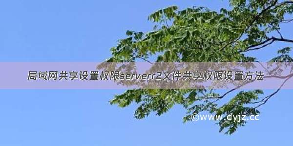 局域网共享设置权限serverr2文件共享权限设置方法