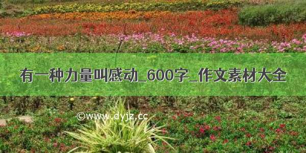 有一种力量叫感动_600字_作文素材大全