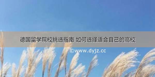 德国留学院校挑选指南 如何选择适合自己的高校