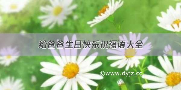 给爸爸生日快乐祝福语大全