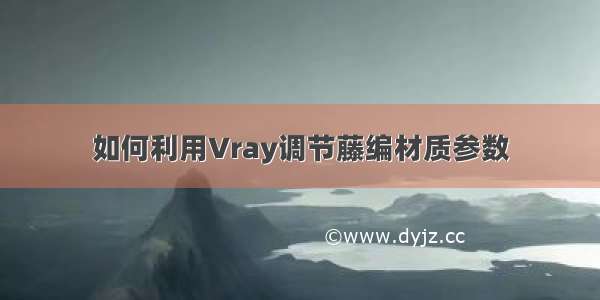 如何利用Vray调节藤编材质参数