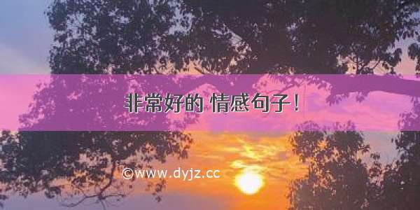 非常好的 情感句子！