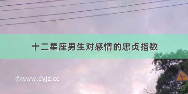 十二星座男生对感情的忠贞指数