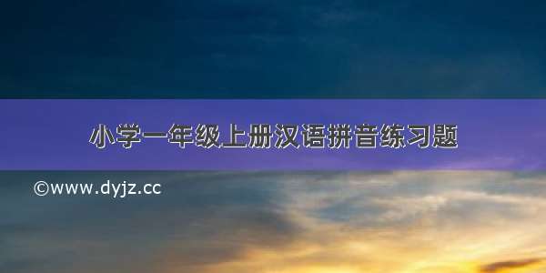 小学一年级上册汉语拼音练习题