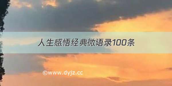 人生感悟经典微语录100条