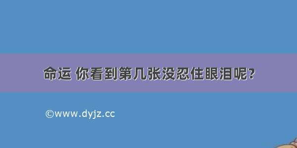 命运 你看到第几张没忍住眼泪呢？