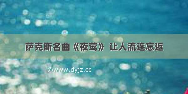 萨克斯名曲《夜莺》 让人流连忘返