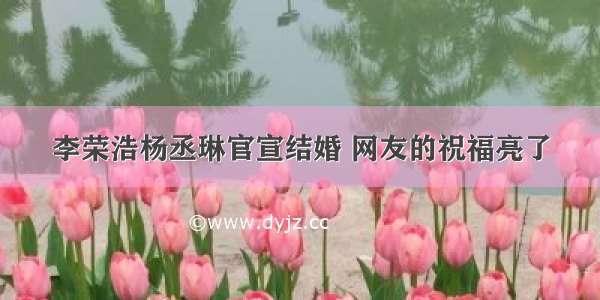 李荣浩杨丞琳官宣结婚 网友的祝福亮了