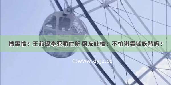 搞事情？王菲现李亚鹏住所 网友吐槽：不怕谢霆锋吃醋吗？