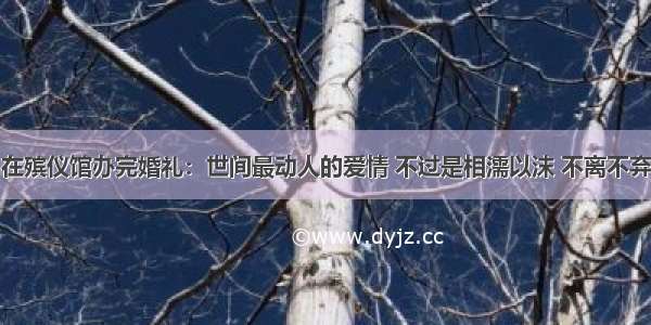 在殡仪馆办完婚礼：世间最动人的爱情 不过是相濡以沫 不离不弃