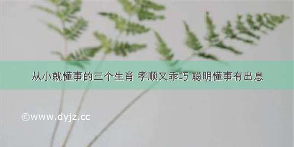 从小就懂事的三个生肖 孝顺又乖巧 聪明懂事有出息