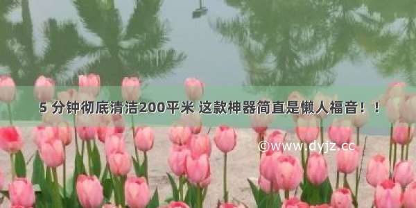 5 分钟彻底清洁200平米 这款神器简直是懒人福音！！