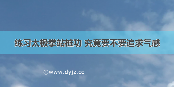 练习太极拳站桩功 究竟要不要追求气感