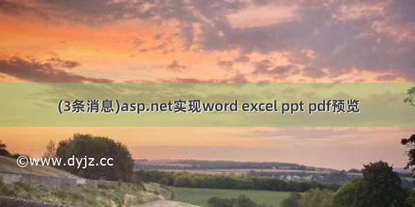 (3条消息)asp.net实现word excel ppt pdf预览