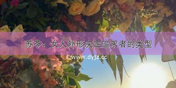 苏芩：女人外形决定追求者的类型