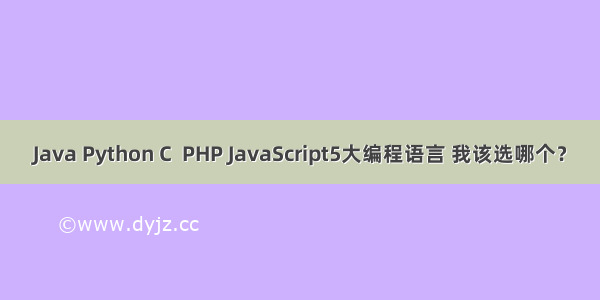 Java Python C  PHP JavaScript5大编程语言 我该选哪个？