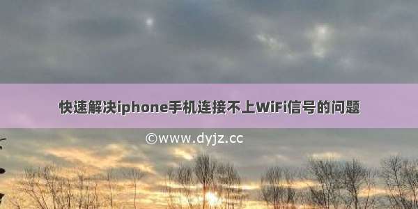 快速解决iphone手机连接不上WiFi信号的问题