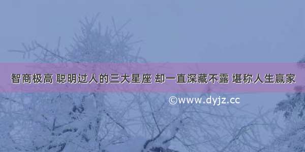 智商极高 聪明过人的三大星座 却一直深藏不露 堪称人生赢家