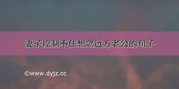 妻子控制不住想念远方老公的句子