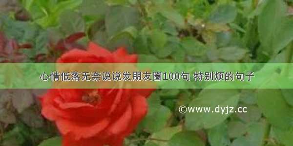 心情低落无奈说说发朋友圈100句 特别烦的句子