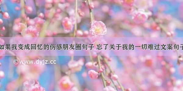 如果我变成回忆的伤感朋友圈句子 忘了关于我的一切难过文案句子