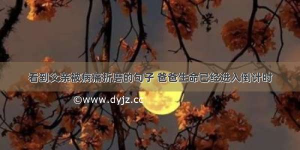 看到父亲被病痛折磨的句子 爸爸生命已经进入倒计时