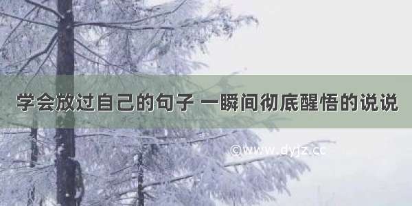 学会放过自己的句子 一瞬间彻底醒悟的说说