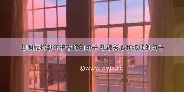 想照顾你想守护着你的句子 想被关心和陪伴的句子