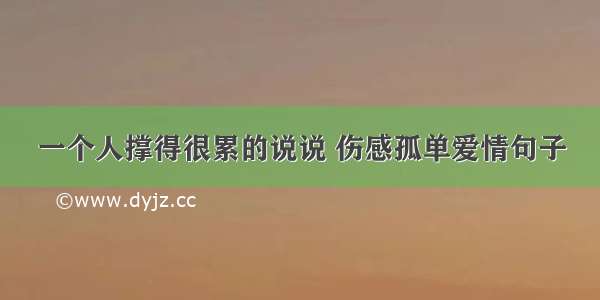 一个人撑得很累的说说 伤感孤单爱情句子