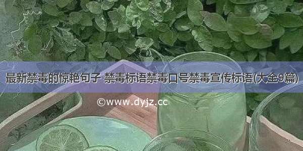 最新禁毒的惊艳句子 禁毒标语禁毒口号禁毒宣传标语(大全9篇)