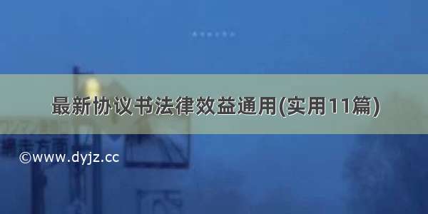 最新协议书法律效益通用(实用11篇)