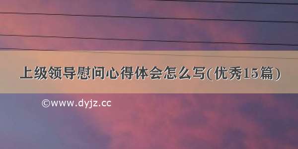 上级领导慰问心得体会怎么写(优秀15篇)