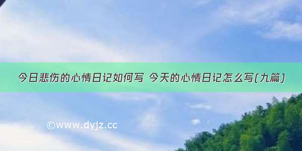 今日悲伤的心情日记如何写 今天的心情日记怎么写(九篇)