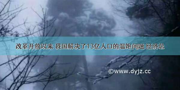 改革开放以来 我国解决了13亿人口的温饱问题 经济总