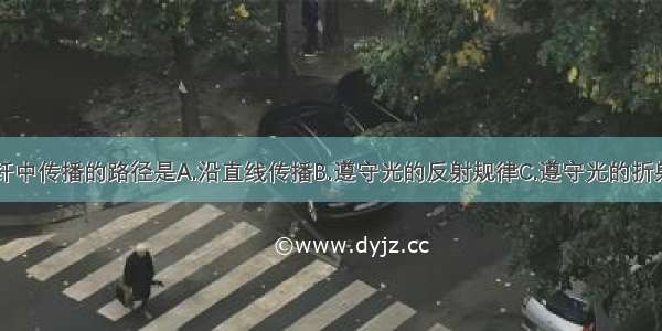 光在光纤中传播的路径是A.沿直线传播B.遵守光的反射规律C.遵守光的折射规律D.