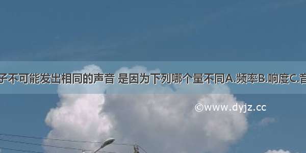 钢琴和笛子不可能发出相同的声音 是因为下列哪个量不同A.频率B.响度C.音色D.音调