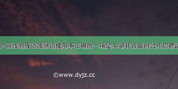 下列各句中 画线的成语或熟语使用不正确的一项是A.湖北省面向公开招聘副厅级干部