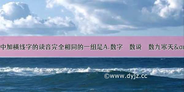 下列词语中加横线字的读音完全相同的一组是A.数字    数说    数九寒天&amp;nbsp