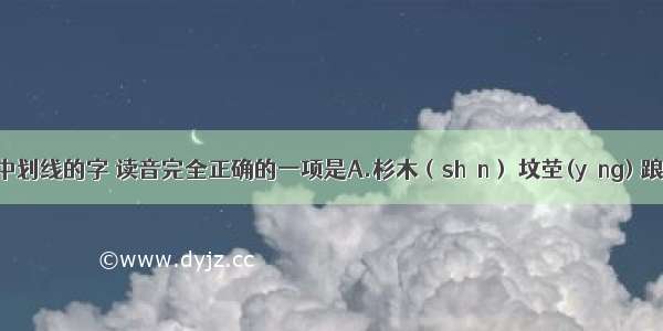 下列词语中划线的字 读音完全正确的一项是A.杉木（shān） 坟茔(yíng) 踉跄(liàng)