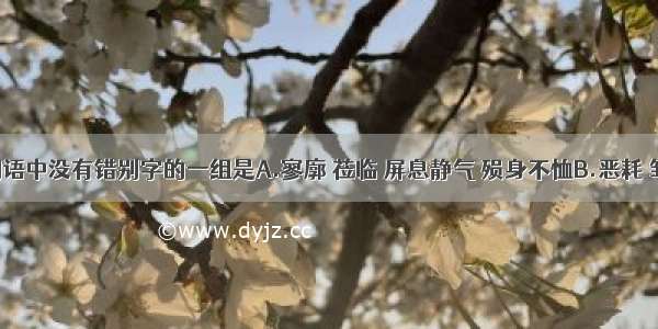 下列各组词语中没有错别字的一组是A.寥廓 莅临 屏息静气 殒身不恤B.恶耗 雏菊 仗义直