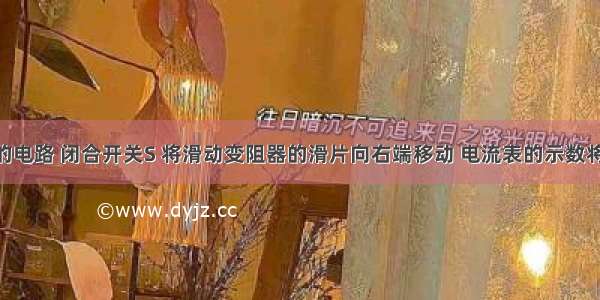 如图所示的电路 闭合开关S 将滑动变阻器的滑片向右端移动 电流表的示数将________