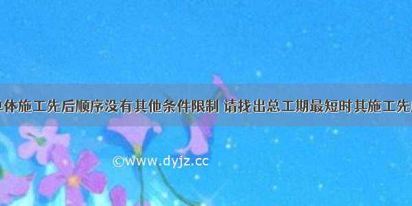 三个单体施工先后顺序没有其他条件限制 请找出总工期最短时其施工先后顺序