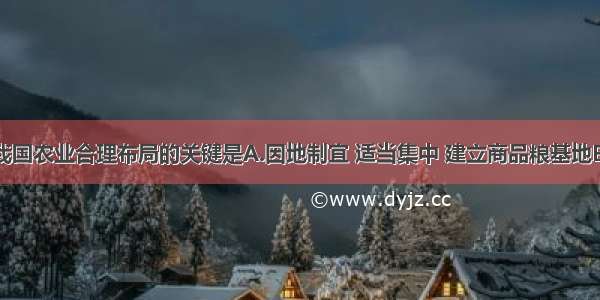 单选题我国农业合理布局的关键是A.因地制宜 适当集中 建立商品粮基地B.加强农