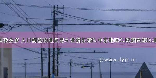 世界上国家众多 人口稠密的地区是A.亚洲东部B.中东地区C.欧洲西部D.北美地区