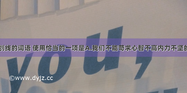 下列各句中划线的词语 使用恰当的一项是A.我们不能苛求心智不高内力不坚的众多普通的