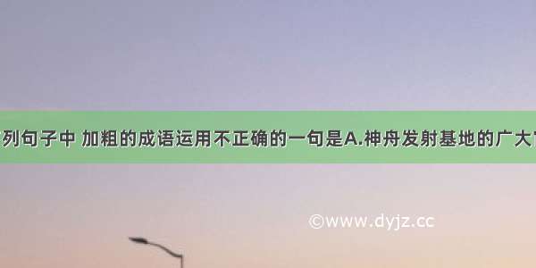 单选题下列句子中 加粗的成语运用不正确的一句是A.神舟发射基地的广大官兵 个个