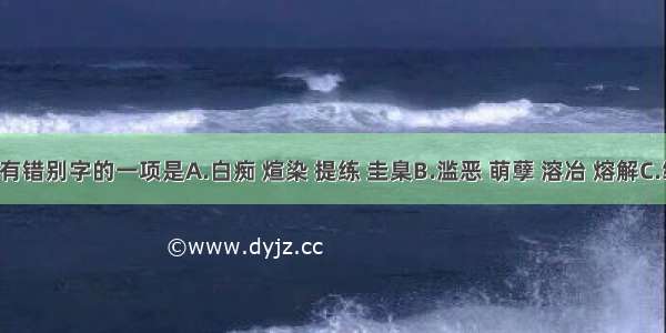 下列各项中没有错别字的一项是A.白痴 煊染 提练 圭臬B.滥恶 萌孽 溶冶 熔解C.编纂&nb