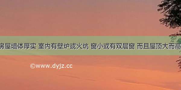 单选题“房屋墙体厚实 室内有壁炉或火炕 窗小或有双层窗 而且屋顶大而高耸” 这种