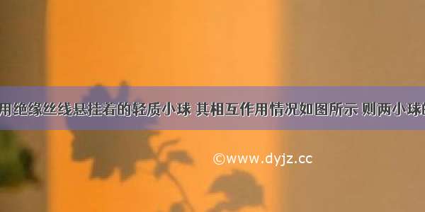 A B是两个用绝缘丝线悬挂着的轻质小球 其相互作用情况如图所示 则两小球的带电情况